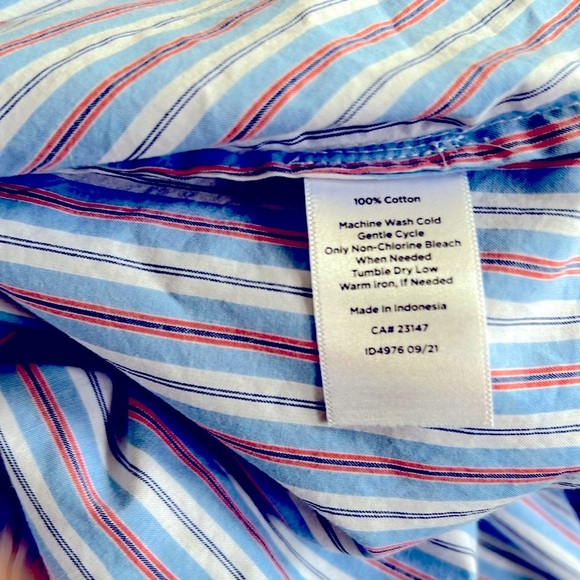 TALBOTS Striped Button-Up Shirt with Floral Cuffs🌺(TALBOTS) - Picture 3 of 6